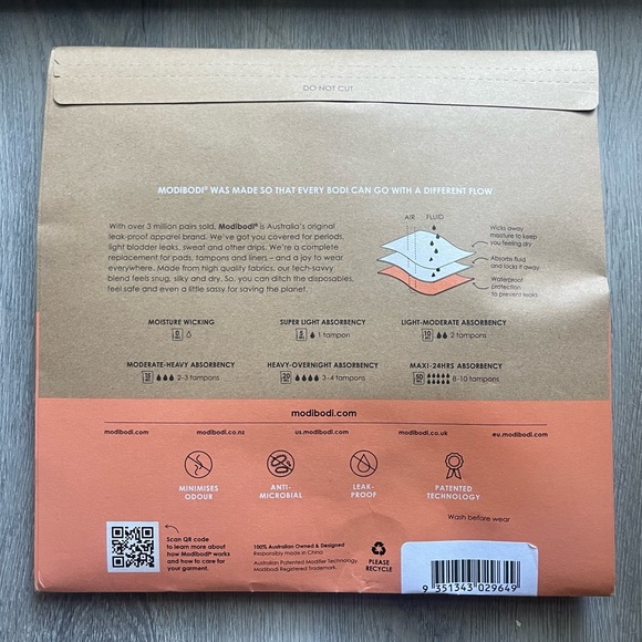 Modibodi Recycled Running Short (Moderate-Heavy) - Picture 9 of 9